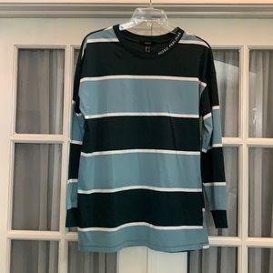 Forever 21 long sleeve mint green striped shirt Size S